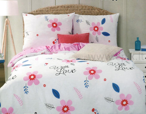 Vaikiškas satino medvilnės patalynės komplektas "/w Love"